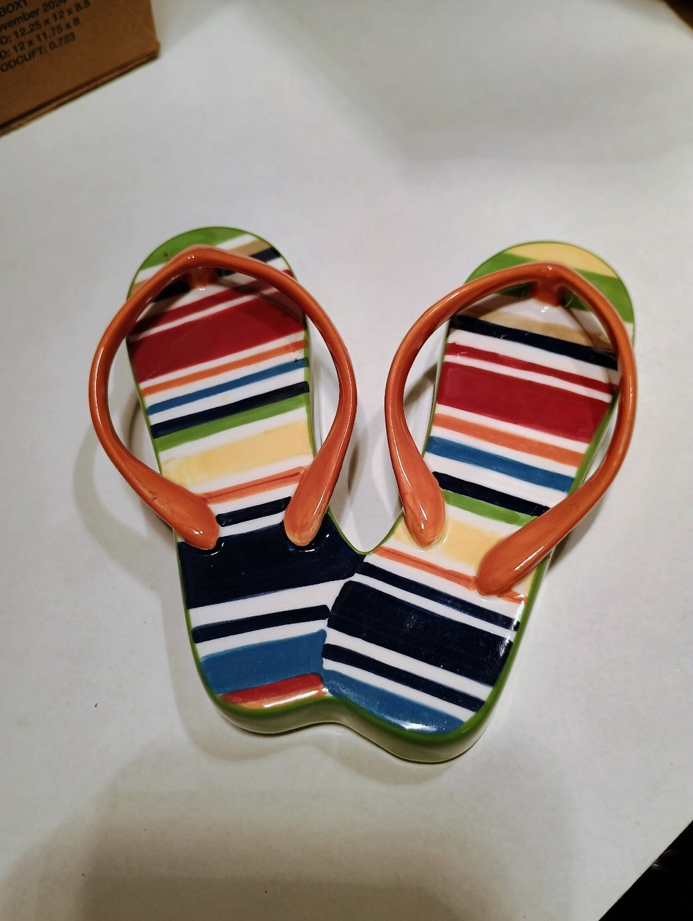 Longaberger Flip-flop Ceramic Sandals Decorative - Picture 2 of 5